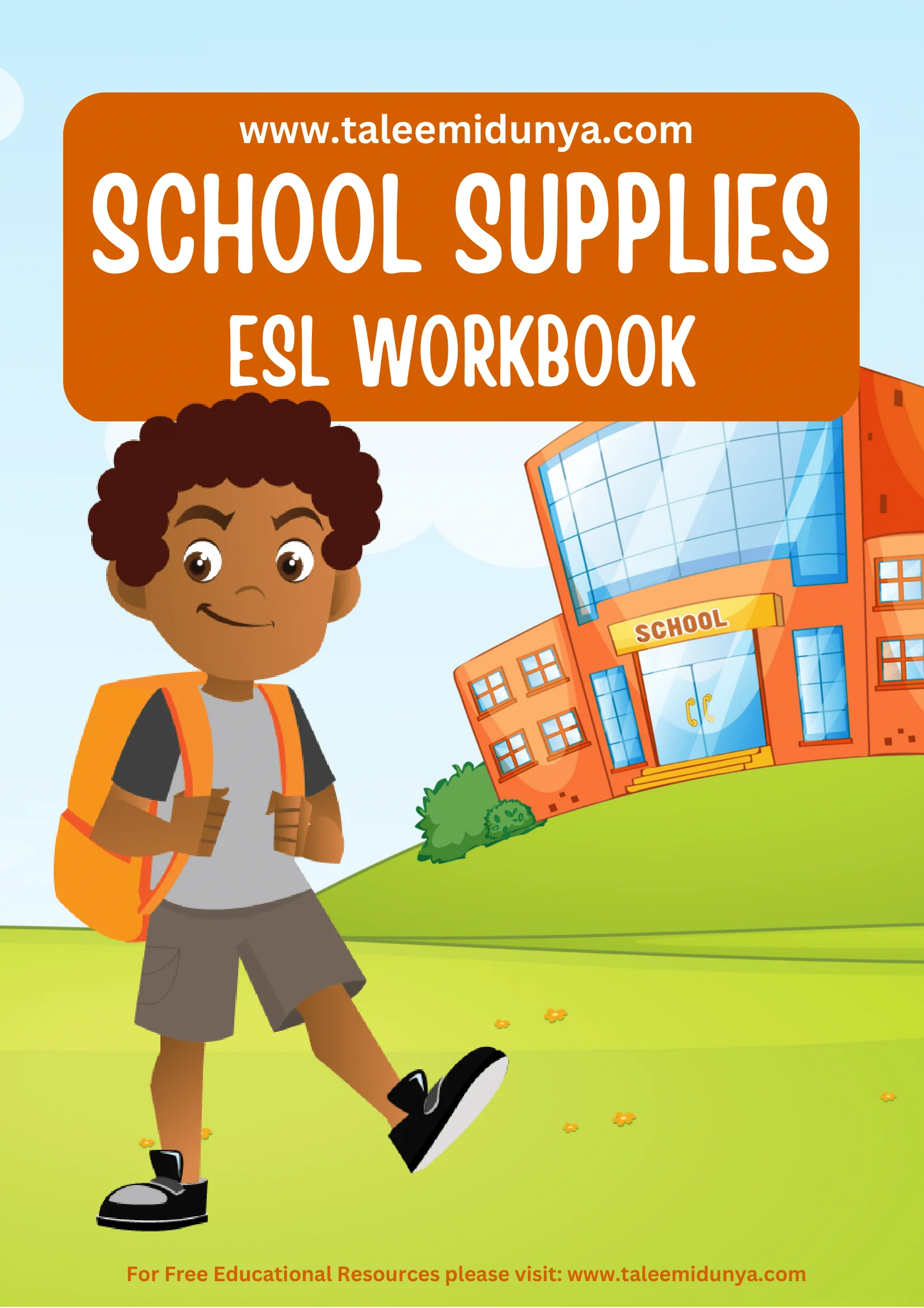 school supplies esl workbook